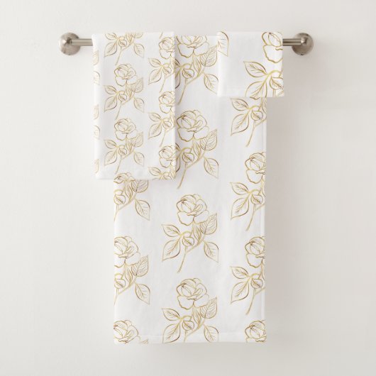 Moderne Gold Rose Minimal Badhandtuch Set (Insitu)