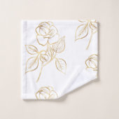 Moderne Gold Rose Minimal Badhandtuch Set (Waschlappen)