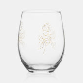 Moderne Gold Rose Minimal Weinglas Ohne Stiel (Vorderseite)