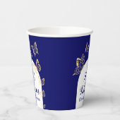 Moderne Gold-Schmetterlinge der Marine zum Geburts Pappbecher (Links)