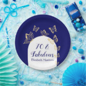 Moderne Gold-Schmetterlinge der Marine zum Geburts Pappteller (Party)