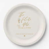 Moderne Gold-Schrift-Typografie-Hochzeit Pappteller (Vorderseite)