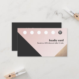 Moderne Gold, Schwarz, Rosa Geometrie 6 Punch Loya Treuekarte