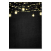 Moderne Gold & Schwarze Lichter Elegantes Skript Tischnummer (Rückseite)