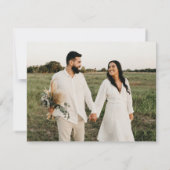 Moderne Gold Script 2 Foto Hochzeit Dankeskarte (Rückseite)