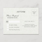 Moderne Gold Script Blumenrahmen Hochzeit RSVP Ant Einladungspostkarte (Rückseite)