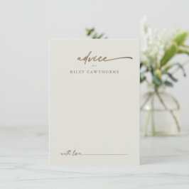 Moderne Gold Script Boho Wedding Advice Card