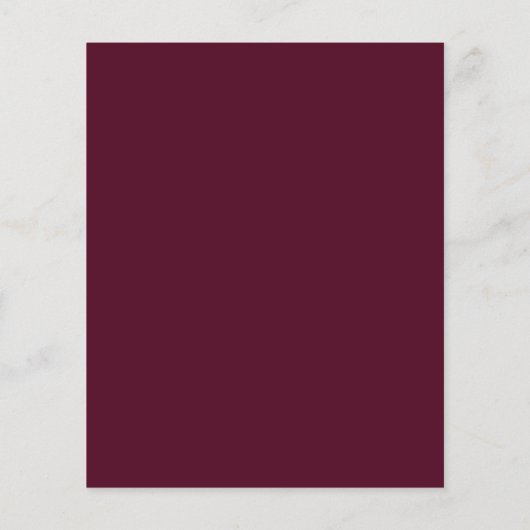 Moderne Gold Script Burgundy Wedding (Rückseite)