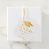 Moderne Gold Script Custom Foto Graduation Party Geschenkanhänger (Mit Box)