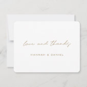Moderne Gold Script Custom Wedding Dankeskarte (Vorderseite)