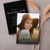 Moderne Gold Script Foto Graduation Party Einladung