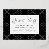 Moderne Gold Script Foto Graduation Party Folieneinladung (Rückseite)