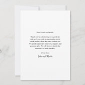 Moderne Gold Script Foto Hochzeit Dankeskarte (Rückseite)
