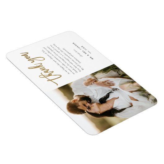 Moderne Gold Script Foto Hochzeit Vielen Dank Magnet (Rechte Seite)