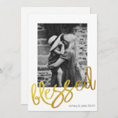 Moderne Gold-Script-Foto-Overlay-Familie Ankündigung (Vorne/Hinten)