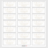 Moderne Gold Script-Gästeschriften Aufkleber (Blatt)