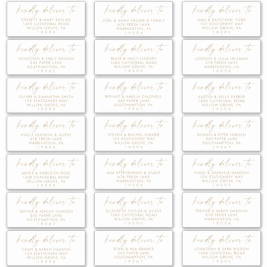 Moderne Gold Script-Gästeschriften Aufkleber (Vorderseite)