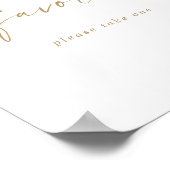 Moderne Gold Script-Gastgeschenke Hochzeiten signi Poster (Ecke)