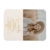 Moderne Gold Script Grad Party Foto Einladung M Magnet (Horizontal)