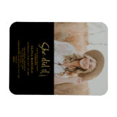 Moderne Gold Script Grad Party Foto Einladung Ma Magnet (Horizontal)