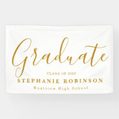 Moderne Gold Script Graduation Party Banner (Horizontal)