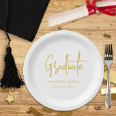 Moderne Gold Script Graduation Party Custom Pappteller
