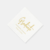 Moderne Gold Script Graduation Party Custom Serviette (Ecke)