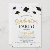Moderne Gold Script Graduation Party Einladung (Vorderseite)