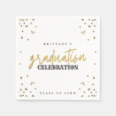 Moderne Gold Script Graduation Party Napkins Serviette (Vorderseite)