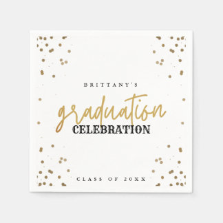 Moderne Gold Script Graduation Party Napkins Serviette