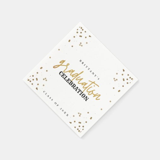 Moderne Gold Script Graduation Party Napkins Serviette (Ecke)