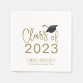 Moderne Gold Script Graduation Party Serviette (Vorderseite)