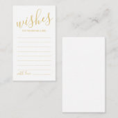 Moderne Gold Script Hochzeitsberatung und Wunschka Hinweiskarte (Vorne/Hinten)