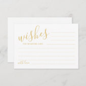 Moderne Gold Script Hochzeitsberatung und Wunschka Hinweiskarte (Vorne/Hinten)