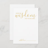 Moderne Gold Script Hochzeitsberatung und Wunschka Hinweiskarte (Vorne/Hinten)