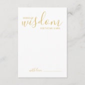 Moderne Gold Script Hochzeitsberatung und Wunschka Hinweiskarte (Vorderseite)