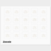 Moderne Gold Script-Hochzeitsplattform Quadratischer Aufkleber (Blatt)