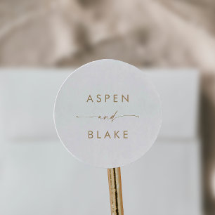 Moderne Gold Script-Hochzeitsskripte-Umschlag Aufk Runder Aufkleber
