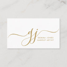 Moderne Gold Script-Initials Makeup Artist