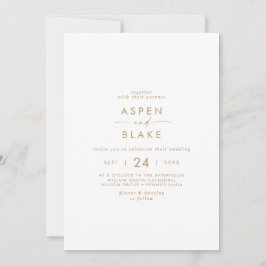 Moderne Gold Script Lässig Hochzeitseinladung Einladung