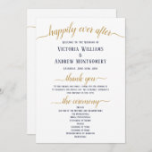 Moderne Gold Script-Minimal-Hochzeitsfeier Programm (Vorne/Hinten)