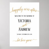Moderne Gold Script Minimal Wedding Poster (Vorne)