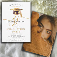 Moderne Gold Script Minimalistisch Graduation Part