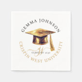 Moderne Gold Script Minimalistisch Graduation Part Serviette (Vorderseite)