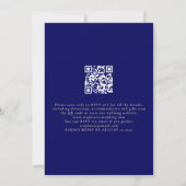 Moderne Gold Script Navy Blue QR Code Hochzeit Einladung (Rückseite)