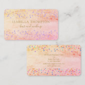Moderne Gold Script Rainbow Glitzern Visitenkarte (Vorne/Hinten)