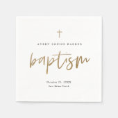 Moderne Gold Script religiöse Taufe Serviette (Vorderseite)