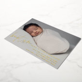 Moderne Gold Script religiöse Taufe & Weihnachten Folieneinladung (Gedreht)