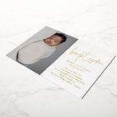 Moderne Gold Script religiöse Taufe & Weihnachten Folieneinladung (Gedreht)