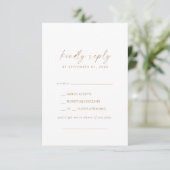 Moderne Gold Script Song Request RSVP Card (Stehend Vorderseite)